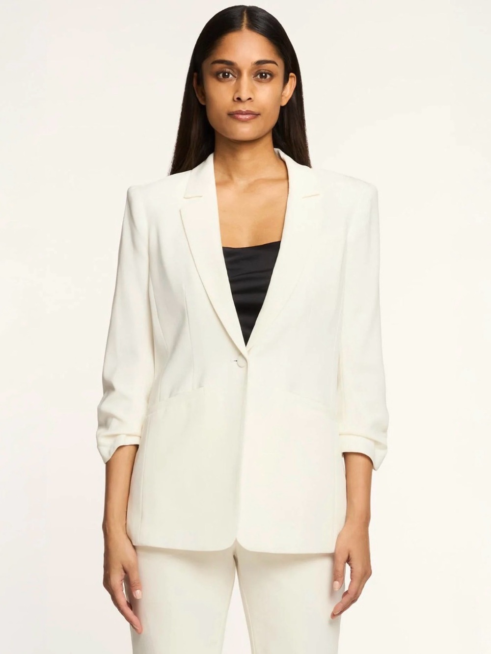 NEW Cinq A Sept Crepe Khloe Blazer in Ivory Size 14